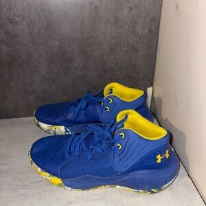 Under Armour Youth Basketball Sneakers in Blue and Yellow